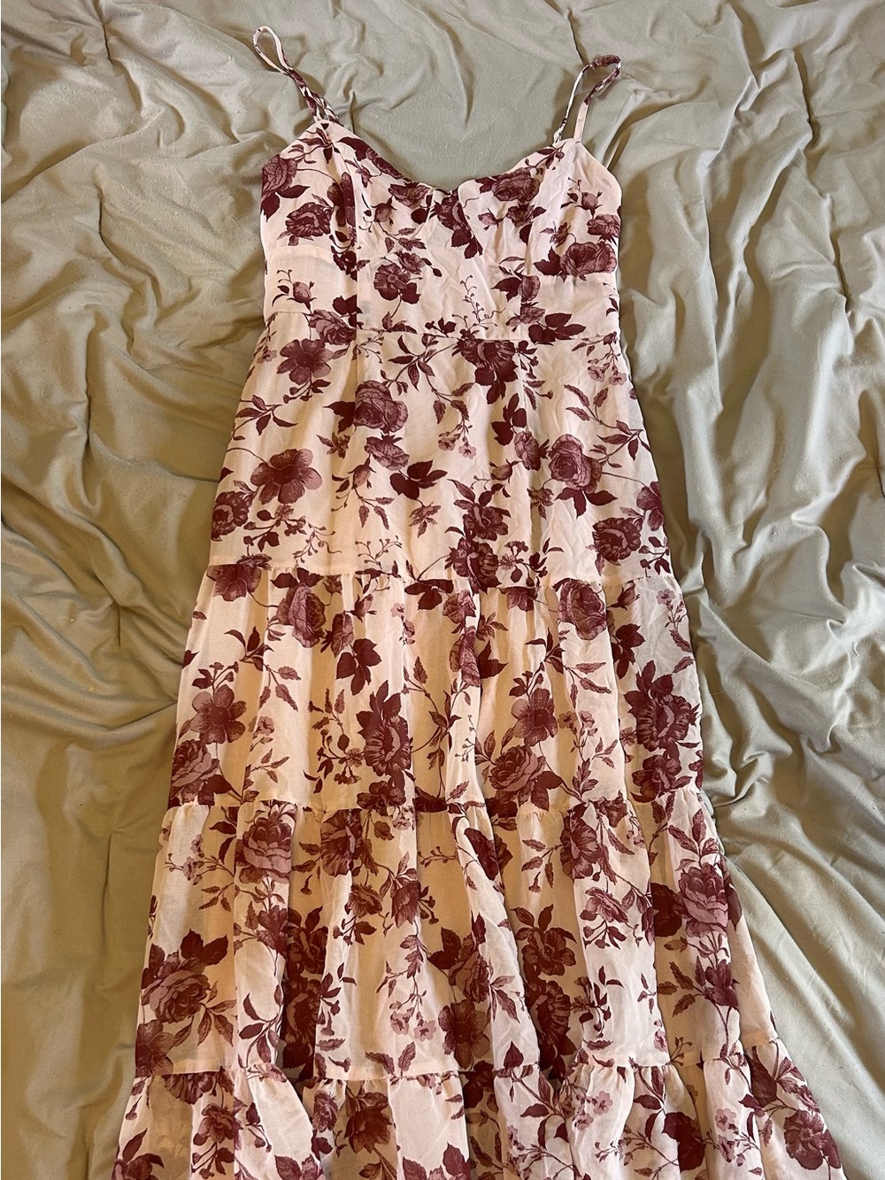 Trixxi Pink and Burgundy Floral Smocked Sundress
